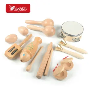 8 pièces d'instruments de <span class=keywords><strong>musique</strong></span> en bois, ensemble de tambours pour enfants, jouets musicaux pour bébés, <span class=keywords><strong>kit</strong></span> avec sac de rangement W07A248 - Product Image 1