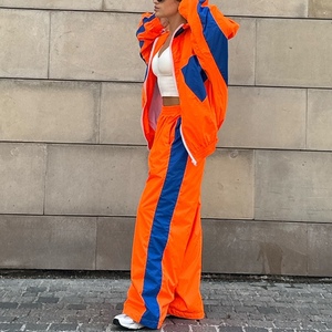 Conjunto Deportivo de 2 Piezas para Mujer, Estilo Casual, Holgado, con Bloques de Color, Chaqueta con Cierre y Mangas Largas, Pantalones Largos, a la Moda - Product Image 3