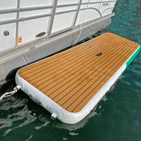 Bateau gonflable personnalisé écologique pour publicité extérieure, radeau d'île d'eau ponton au point de chute avec passerelle flottante latérale