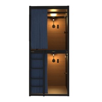 RW Usine Couleur Personnalisée En Gros Fabrication Intimité Équipage Cabine Sommeil Superposé Capsule Boîte De Sommeil Avec Tiroir De Rangement