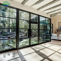 Porte en verre de style français en fer forgé avec isolation acoustique en verre trempé pour cuisine, hall, intérieur, extérieur, portes battantes