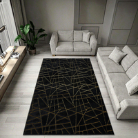 Tapis shaggy de luxe moderne en fausse fourrure dorée, super doux, en polyester, avec envers antidérapant, à poils épais, en toile feutrée pour salon