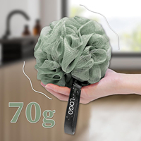 Éponge exfoliante en forme de fleur pour le corps, brosse de douche en maille, boule de douche, éponge durable 50g 1 pièce, sac OPP