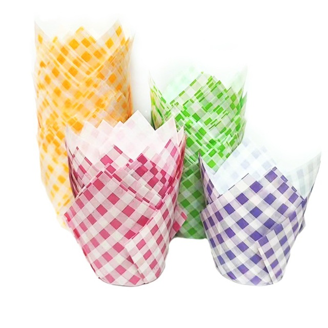 Wholesale Tulip Shape Cake Paper Cups Baking Household Oil Resistant High Temperature Resistant Bread Paper Tray