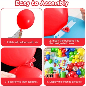 Nouvel ensemble de ballons en latex colorés rouge, jaune, bleu, vert, arche de ballons, guirlande de ballons avec ballon étoile en feuille d'aluminium <span class=keywords><strong>pour</strong></span> fête d'<span class=keywords><strong>anniversaire</strong></span>, fête de remise de diplôme - Product Image 5