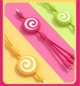 Sucettes mignon 2A câble rapide <span class=keywords><strong>Smartphone</strong></span> 3 en 1 câble USB rétractable - Product Image 3