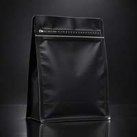 Sachet Doypack Noir Personnalisé avec Logo, Fermeture Zip Refermable, Qualité Alimentaire, pour Emballage de Café – Fabrication Directe Usine ECO Source