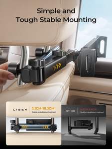 Support de tablette LISEN amélioré avec rotation à 360°, bras pliable à 3 axes pour <span class=keywords><strong>iPad</strong></span> Pro, appui-tête de siège arrière, accessoires de voyage pour enfants - Product Image 4