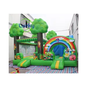 Sprungschloss Kinder grünes Spielhaus aufblasbares Tierschwimmhaus