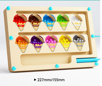 Jeu de perles à déplacer en bois Montessori écologique pour l'apprentissage précoce, avec chiffres et couleurs, pour enfants