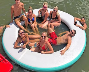 Hamac Gonflable de Haute Qualité pour l'Eau Sunchill Vert Mer Coussin de Soleil avec Filet - Product Image 2