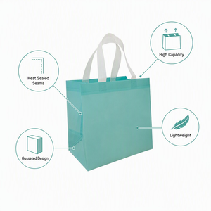Sacs fourre-tout non tissés aspect tissé, marque Richer, prix usine, réutilisables, robustes, personnalisables avec logo d'entreprise, poignée Flexiloop - Product Image 2
