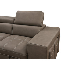 Canapé-lit convertible en L de style européen, deux places, en microfibre avec coussin en éponge et rangement intégré pour appartement et salon