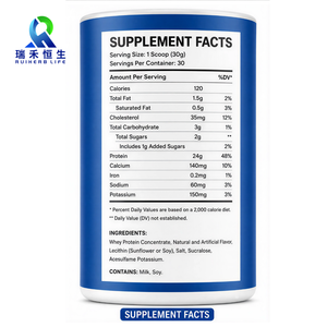 Poudre de concentré de protéines de lactosérum saveur vanille, 24 g de protéines par dose, faible en gras, faible en glucides, complément alimentaire post-entraînement - Product Image 3