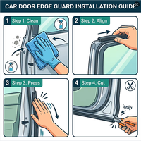 Protection de porte de voiture en forme de U résistante aux rayures avec clips métalliques robustes - Étanche, résistante aux UV, sans colle - Multicolore