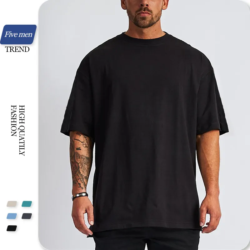 210gsm 250gsm 300gsm 100 algodão tshirt oversized fundamentos personalizável tecido de qualidade 300 gsm camiseta