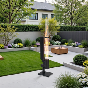 Modern tasarım çelik veranda pelet isıtıcı roket şömine yangın tüpü yangın boru sütun soba ile meşale villa için - Product Image 1