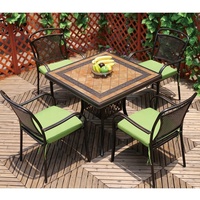 Ensemble table et chaise de patio en fonte d'aluminium Ensembles de bistro de jardin Meubles en métal pour l'extérieur