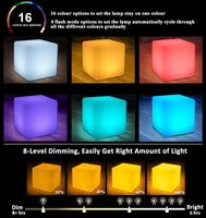 16 RGB Cambio de color Cubo Lámpara de escritorio Impermeable Inalámbrico Recargable LED Cubo de luz Lámparas de mesa de lujo