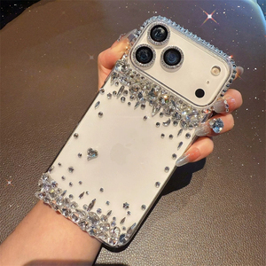 เคสโทรศัพท์ iPhone 16 17 Plus สวยงาม ป้องกันอย่างดี ประดับเพชร, เคส iPhone 17 Pro Max คริสตัลรูปหัวใจ ประดับเพชร แบบไฮบริด - Product Image 5