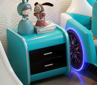 Italian Designer Kids Car Shape Bed Modern Children Boy Princess Sports Car Beds Popular Cartoon Solid Wood Soft Pack Kids Bed