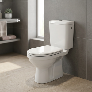 WC complet en céramique blanche, deux pièces, avec siège de toilette, à fixation murale, siphon en P, pour salle de bain - Product Image 6