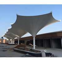 Dôme de théâtre moderne à membrane tendue, structure d'ombrage extérieure pour amphithéâtre, revêtement PVDF, imperméable, protection solaire, pour parcs et hôtels