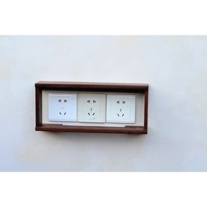 Black Walnut Solid Wood <b>Socket</b> Cover Box <b>Wall</b> Mounted Dustproof <b>Plug</b> Concealer Storage Rectangle Shape - Product Image 4