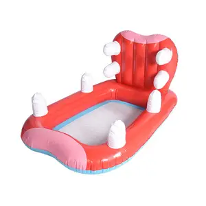 B03 F custom pool float hippo inflatable toys for kids and adults pool float beach floats inflatable lounge chair with net