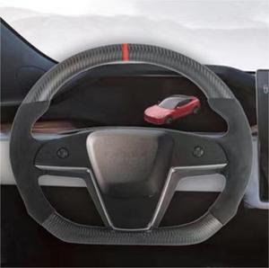 Volant sport à fond plat modifié avec plaque de direction pour <span class=keywords><strong>Tesla</strong></span> Modle S/<span class=keywords><strong>Tesla</strong></span> <span class=keywords><strong>Model</strong></span> <span class=keywords><strong>X</strong></span> - Product Image 4