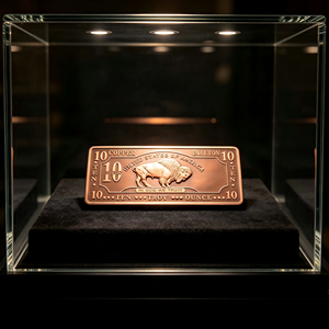 Barre de cuivre de 10 onces, motif buffle, pièce rectangulaire frappée, objet d'art de collection - Product Image 5