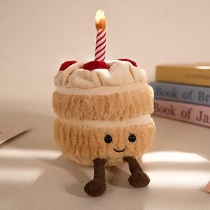 All'ingrosso buon compleanno peluche nuovo design kawaii smiley farcito torta di fragole bambola candela - Product Image 3