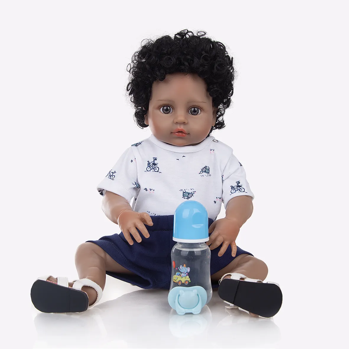 KEIUMI 49 см куклы Новорожденные полностью силиконовые виниловые реальные азиатские лицо африканская прическа для мальчиков детские куклы Новорожденные игрушки