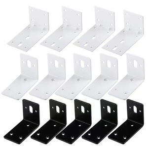 Soportes de Esquina para Gabinetes Xinjunye 150x80mm Blancos y Negros de Alta Resistencia para Montaje en Pared, Soporte para Muebles de Cocina y Baño - Product Image 1