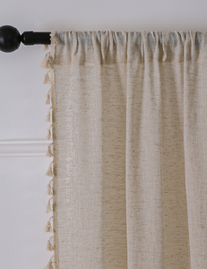 Cortinas de Lino <span class=keywords><strong>para</strong></span> Dormitorio o Sala de Estar, Súper Suaves, Filtrantes de Luz, Estilo Rústico Campestre, Semi Transparentes, con Ojales - Product Image 4