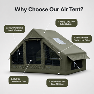 Tente gonflable en coton TC durable, imperméable et résistante aux UV, grand espace pour le camping en plein <span class=keywords><strong>air</strong></span> en toutes saisons - Product Image 5