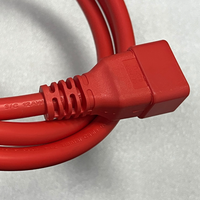 Cordon d'alimentation rouge 12AWG, 20A, 250V, IEC60320-C19 vers IEC60320-C20, SJT, noir, 6 pieds