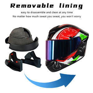 Casque de moto intégral bon marché de couleur personnalisée à pois avec boucle à dégagement rapide Logo personnalisable/paquet Casques au design novateur - Product Image 4