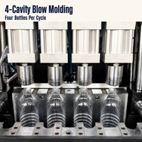 Machine semi-automatique de fabrication de bouteilles PET 1500-2000 BPH à 4 cavités, faible coût d'entretien, pour bouteilles d'eau et de boissons