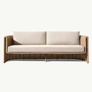 Ensemble canapé contemporain 4 places en rotin pour extérieur mobilier de jardin moderne pour hôtel de luxe pour meubles de patio - Product Image 4