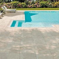 Vente flash : Carrelage de sol extérieur en porcelaine antidérapant 30 mm, semi-mat, résistant à la chaleur, imitation pierre, pour piscine, moderne