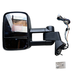 Par de Espejos Retrovisores Extensibles para Remolque, Compatibles con LandCruiser Serie 300 2021+, Plegables Eléctricamente, con Calefacción, Cristal Ahumado, BSM, Color Negro Ahumado, para Toyota Land Cruiser - Product Image 1