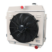 Radiateur en aluminium GTGMOTO à 4 rangées + ventilateur + relais pour Chevrolet 150/210 V8 AT 1955-1957
