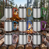 Mug isotherme en acier inoxydable coloré avec logo personnalisé, 300 ml, sans BPA, isolation chaud/froid pour le camping, la randonnée et les fêtes