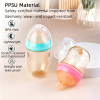 Biberon en silicone de qualité alimentaire sans BPA pour nouveau-né, 240 ml, petite ouverture, large calibre avec tétine pour 0-12 mois