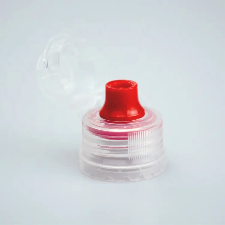 chinese factory 28mm PCO1810 plastic flip top cap for bottled water juices other beverage soda water