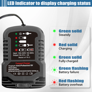 <span class=keywords><strong>Caricabatteria</strong></span> Mini più economico con protezione corrente per <span class=keywords><strong>Bosch</strong></span> 18V batteria senza fili al litio - Product Image 2