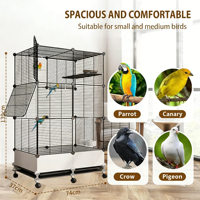 Cage d'élevage triple pour oiseaux, design stable, pour canaris, modèle Blue Bird