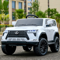 Voiture jouet électrique tout-terrain 4x4 télécommandée avec musique, conduite autonome, portes ouvrantes et double siège pour enfants de 1 à 6 ans