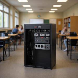 Armoire de charge Artman à 16 baies, noire, verrouillable, station de charge portable pour ordinateur portable Chromebook - Product Image 2